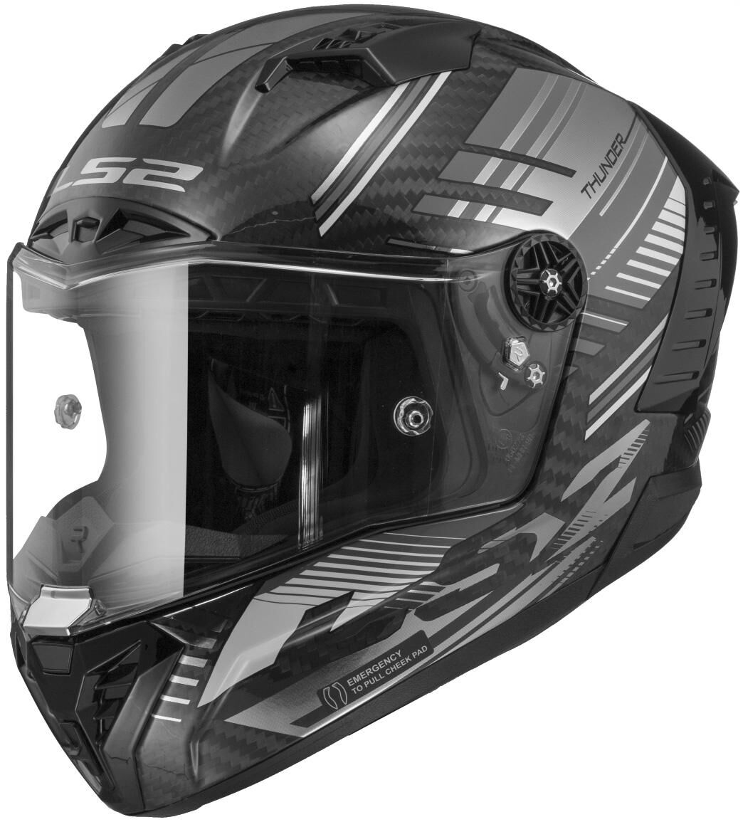Ls2 full face hjelm “ff805 thunder carbon volt” hjelm ff805 thun.ca. volt xs sort sølv
