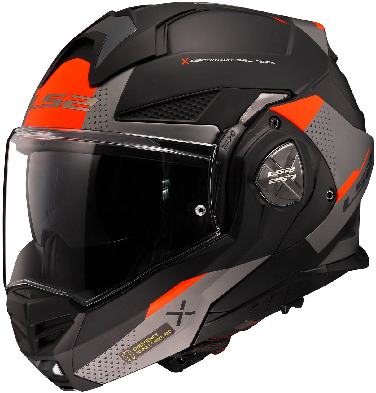 Ls2 flip-up hjelm ff901 advant x oblivion hjelm ff901 adv. x baseret på xs bl tit. orange