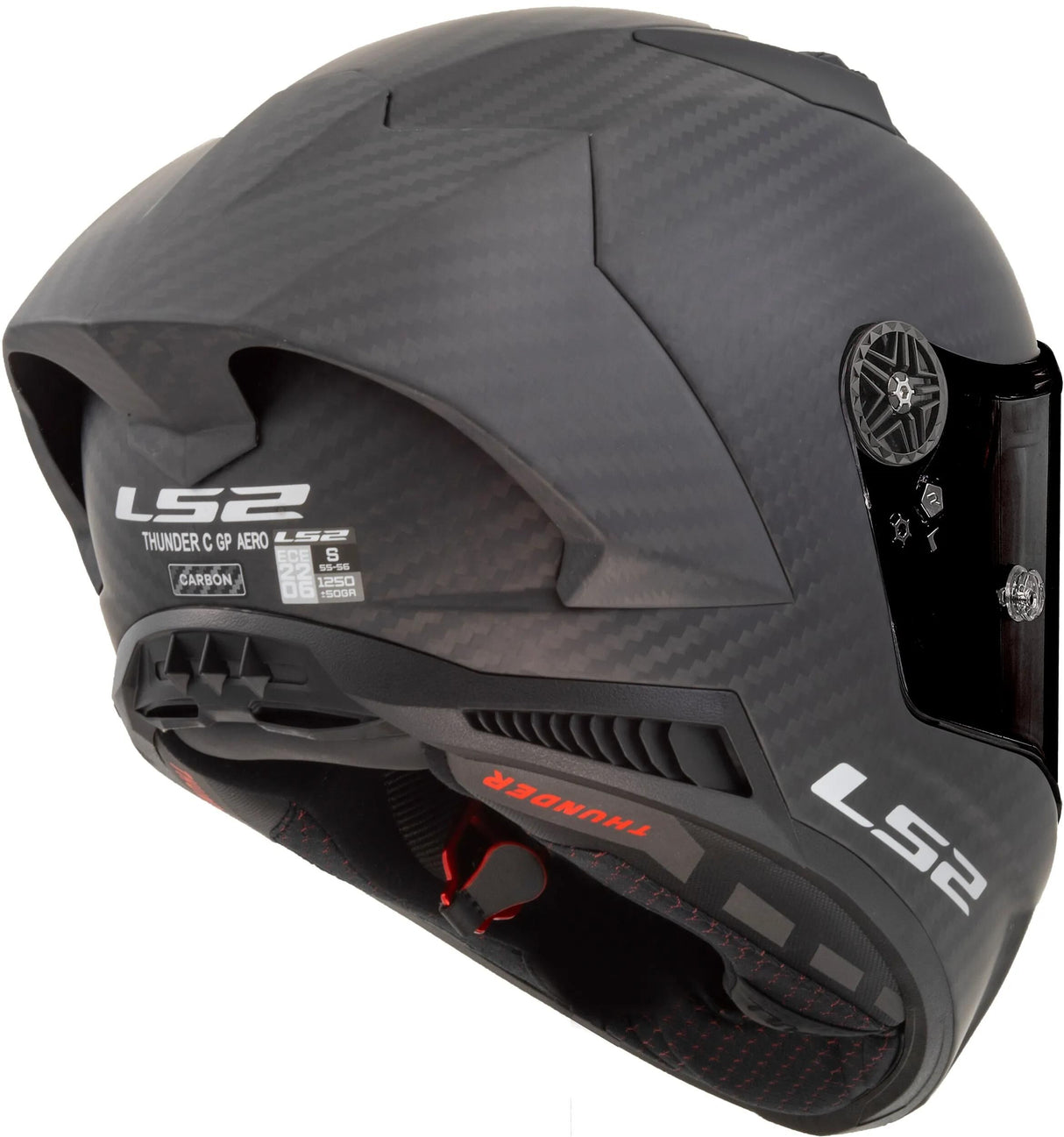 Ls2 helhjelm ff805 thunder carbon gp aero hjelm thunder gp aer sort mat gr. xxl
