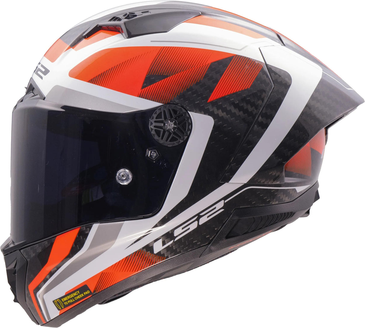 Ls2 helhjelm ff805 thunder carbon gp raute hjelm ff805 thunder gp diamant hvid rød gr.