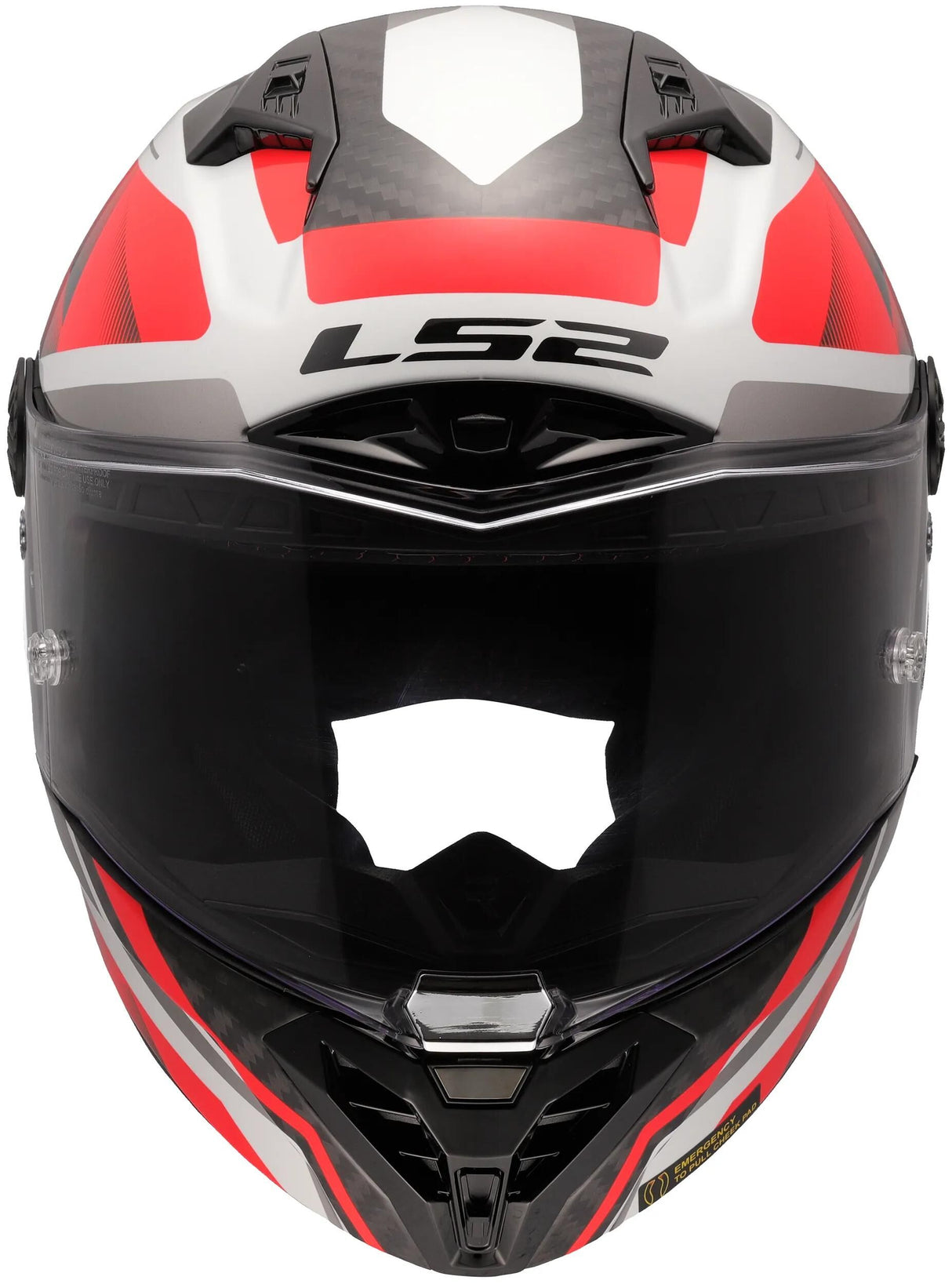 Ls2 helhjelm ff805 thunder carbon gp raute hjelm ff805 thunder gp diamant hvid rød gr.