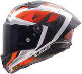 Ls2 helhjelm ff805 thunder carbon gp raute hjelm ff805 thunder gp rhombus hvid rød str.