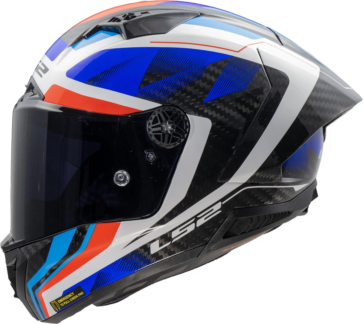 Ls2 helhjelm ff805 thunder carbon gp raute hjelm ff805 thunder gp diamant blå rød gr. m