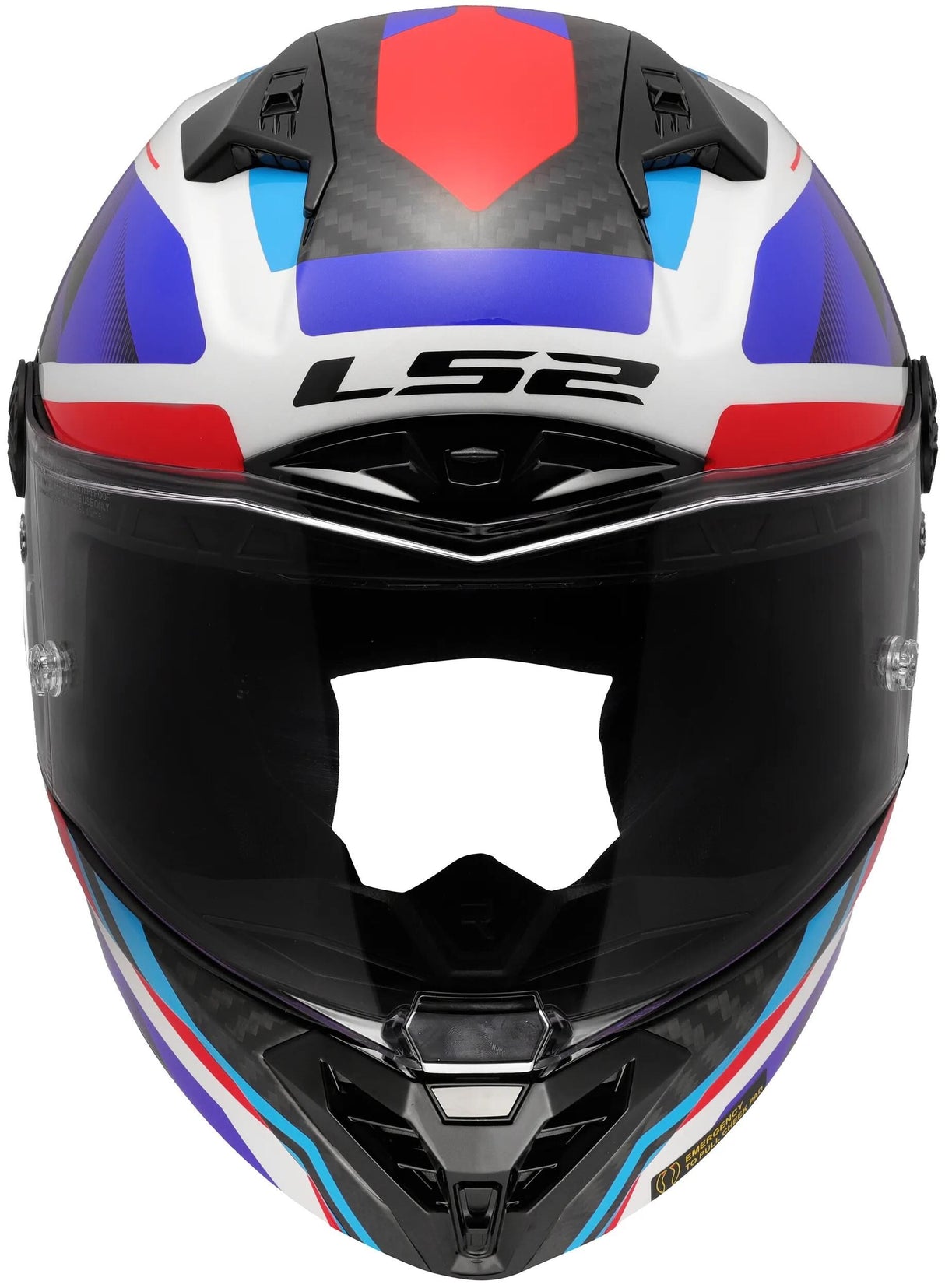 Ls2 helhjelm ff805 thunder carbon gp raute hjelm ff805 thunder gp diamant blå rød gr. x