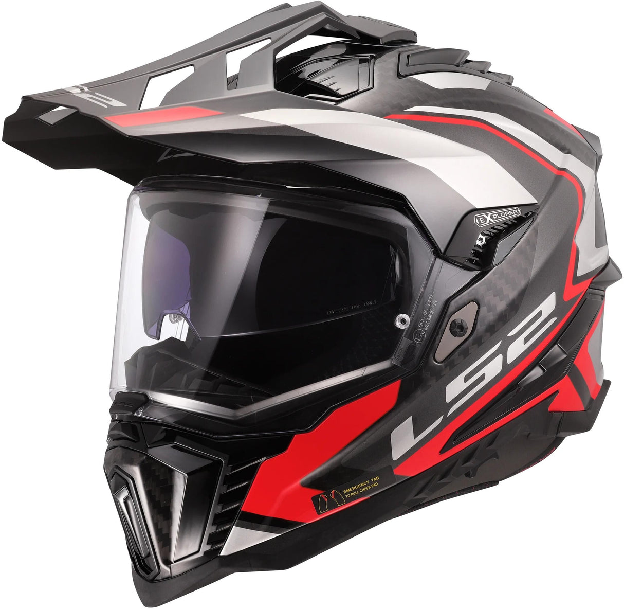 Ls2 enduro hjelm mx701 explorer carbon frontier ii hjelm explorer carbo frontier ii rød gr. xl
