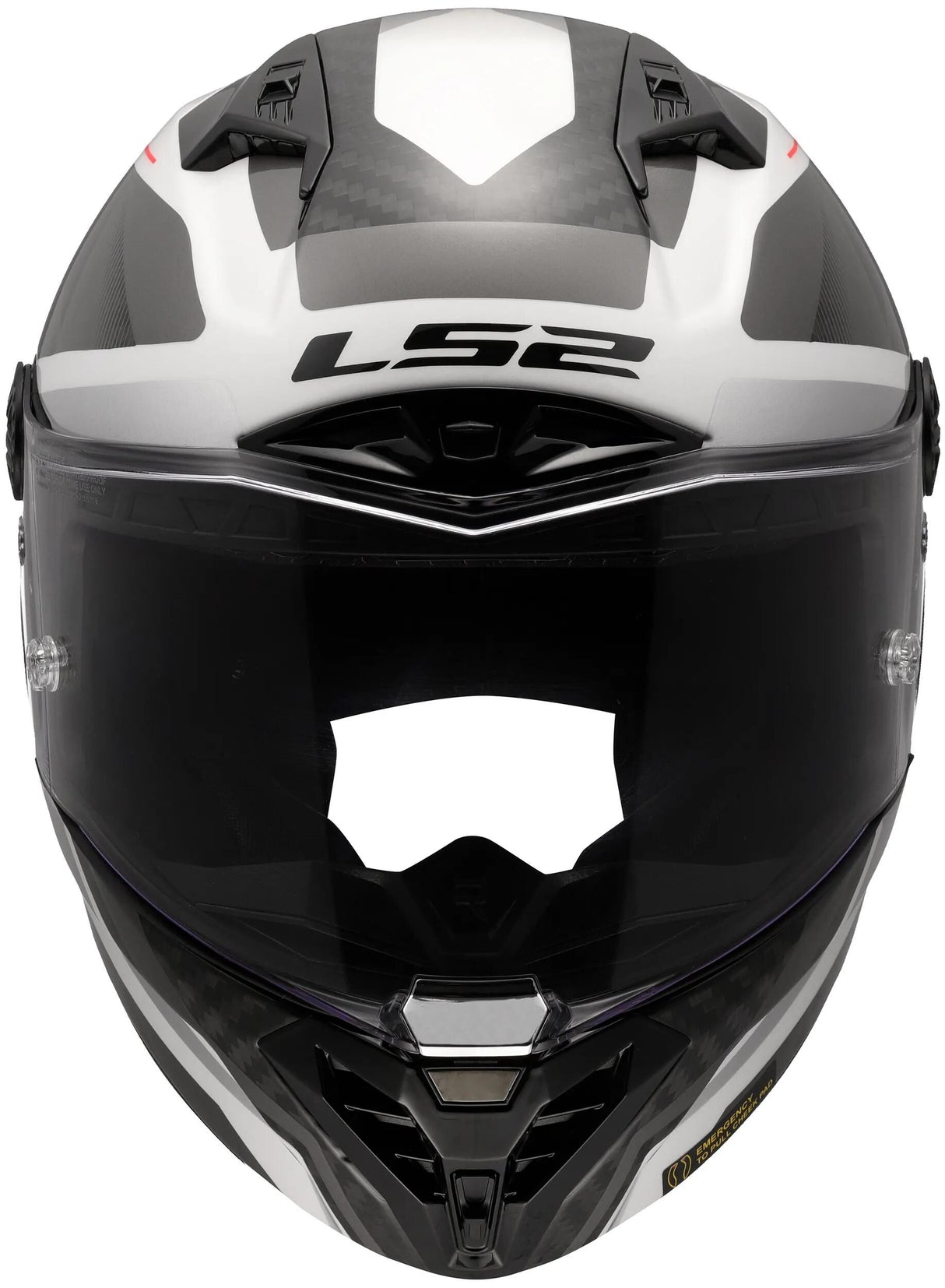 Ls2 helhjelm ff805 thunder carbon gp raute hjelm ff805 thunder gp rhombus hvid grå xxl