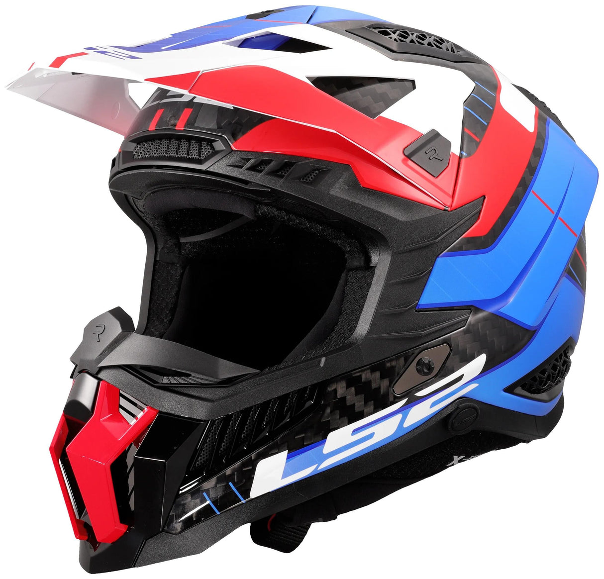 Ls2 motocrosshjelm mx703 x-force galuo hjelm x-force galuo hvid rød blå str. xl