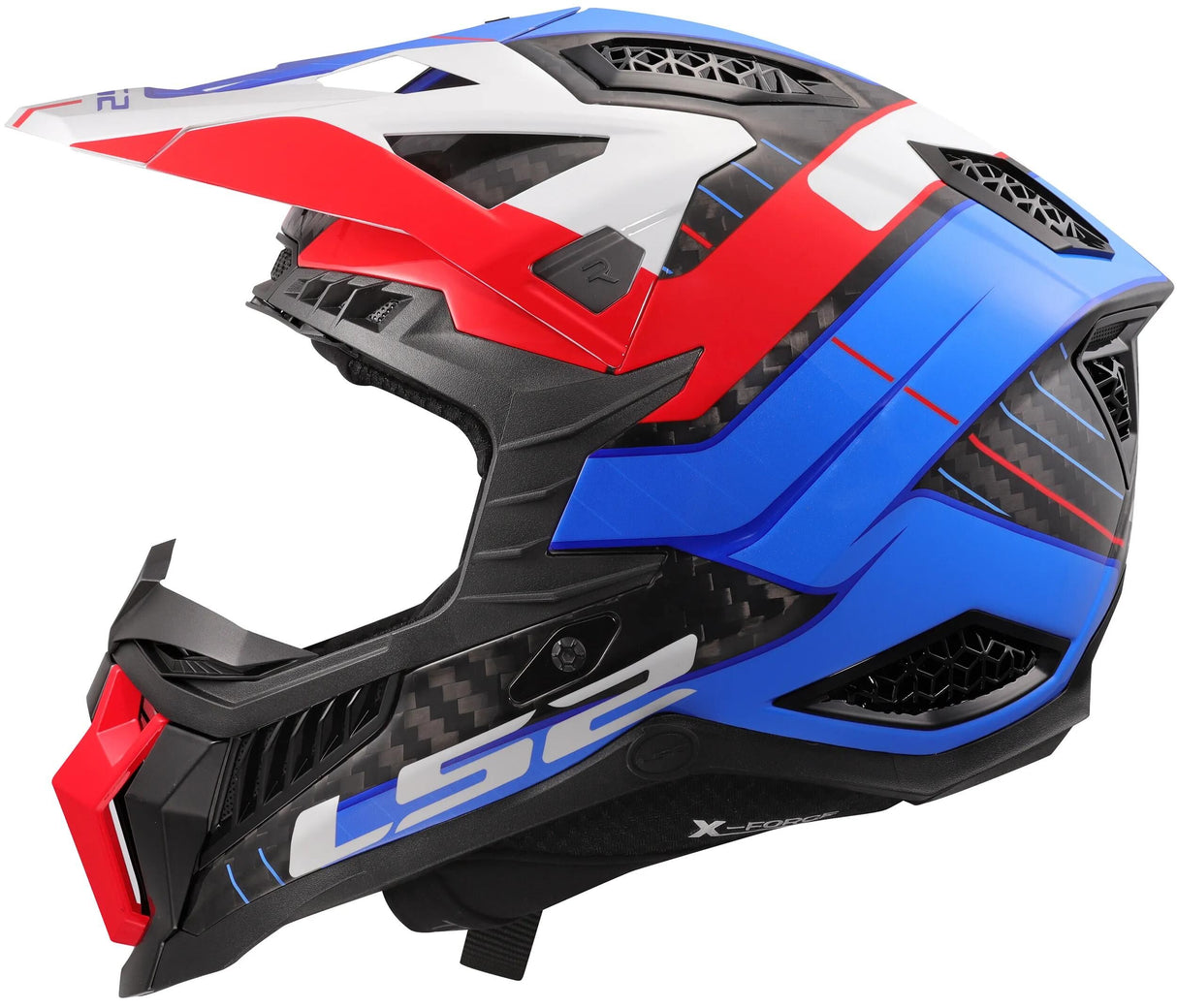 Ls2 motocross hjelm mx703 x-force galuo hjelm x-force galuo hvid rød blå gr. xxl