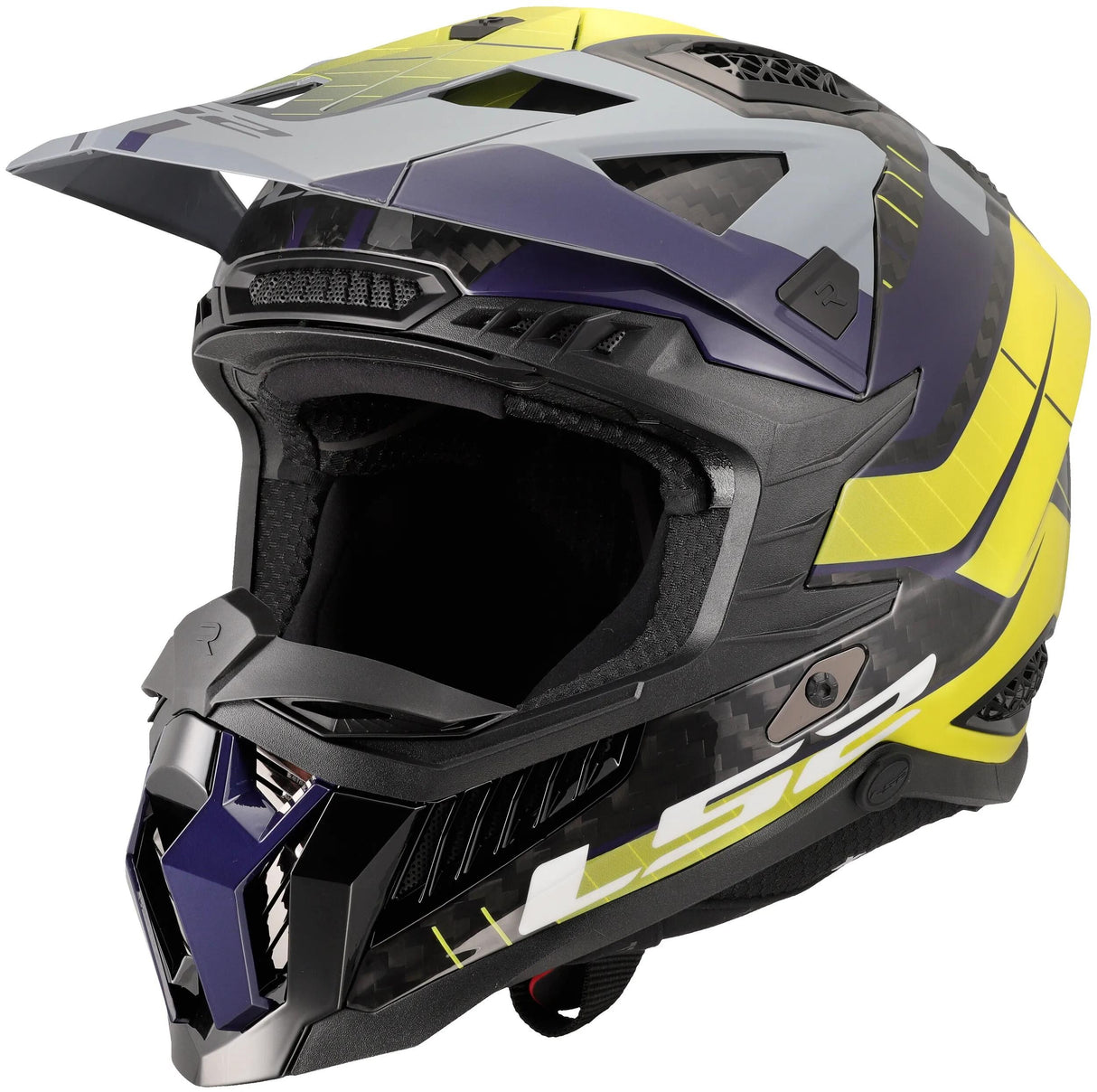 Ls2 motocrosshjelm mx703 x-force galuo hjelm x-force galuo grå neongul str. xl