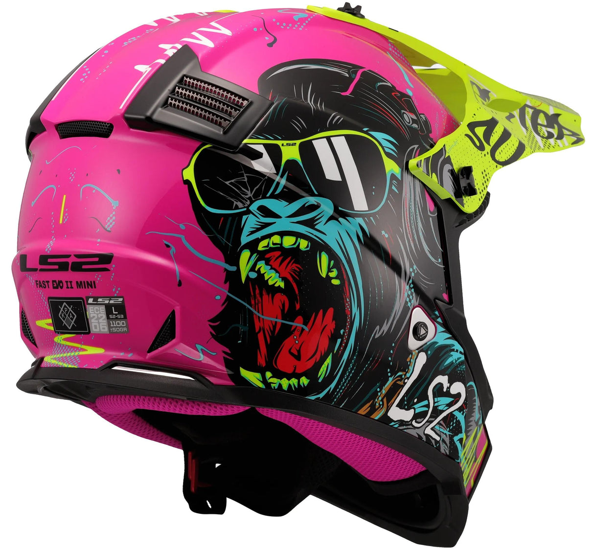 Ls2 børnemotocrosshjelm mx437 fast evo ii mini gorilla