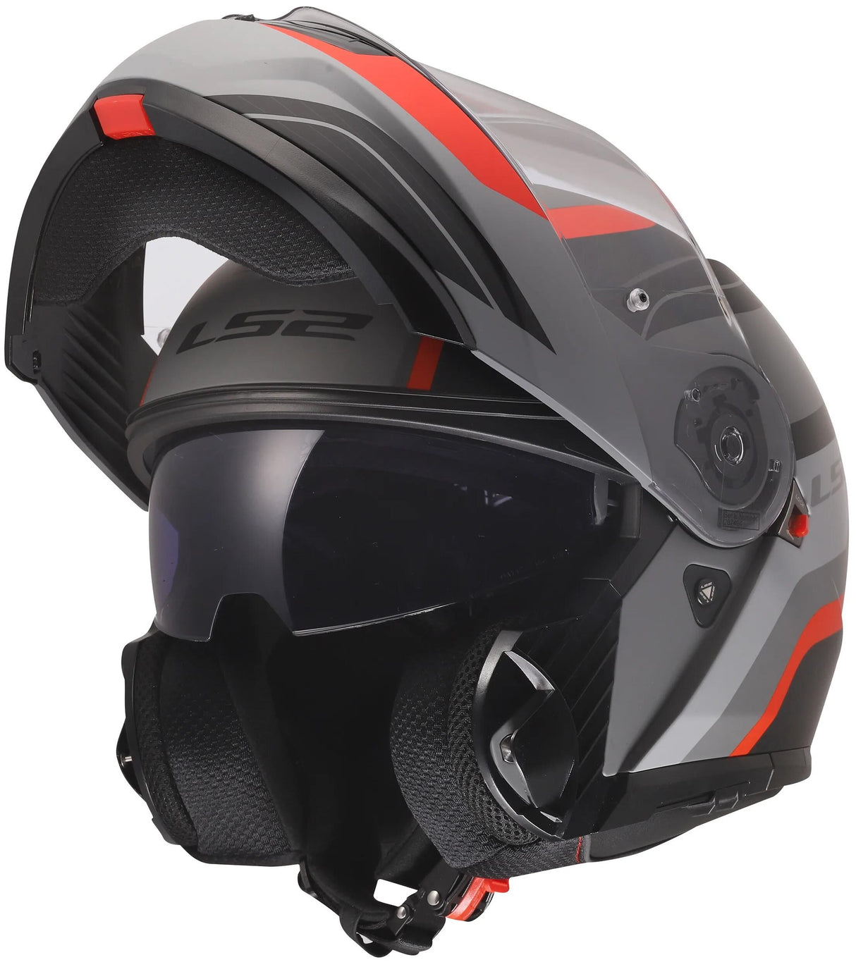 Ls2 klaphelm ff908 strobe ii monza hjelme ff908 strobe monza sort grå rød l