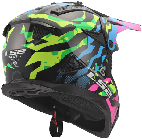 Ls2 motocross hjelm mx708 fast ii grotesk hjelm mx708 fast ii grotesk bl pink grøn x