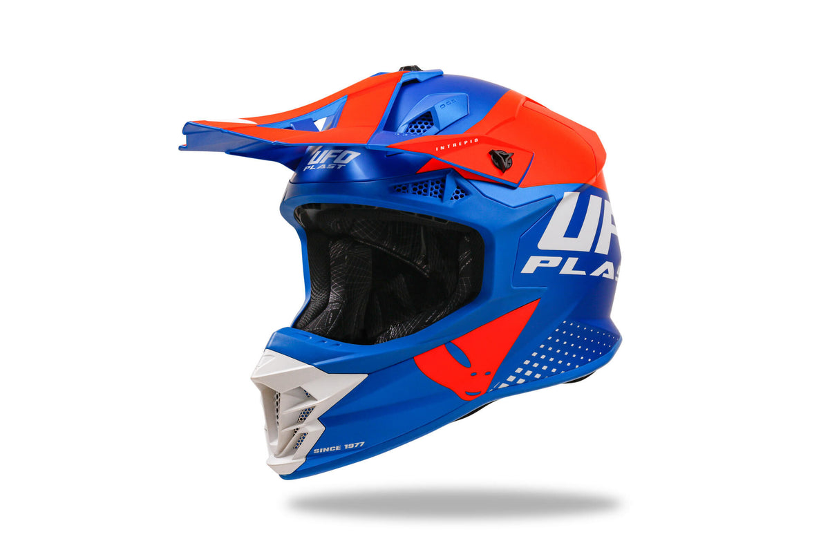 Ufo plast motocross hjelm uforfærdet hjelm interpid s blå orange