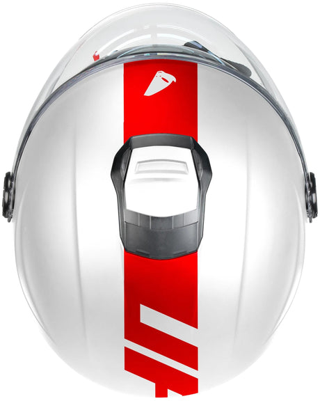 Ufo plast jet hjelm nixie hjelm ufo nixie jet hvid rød gr. m