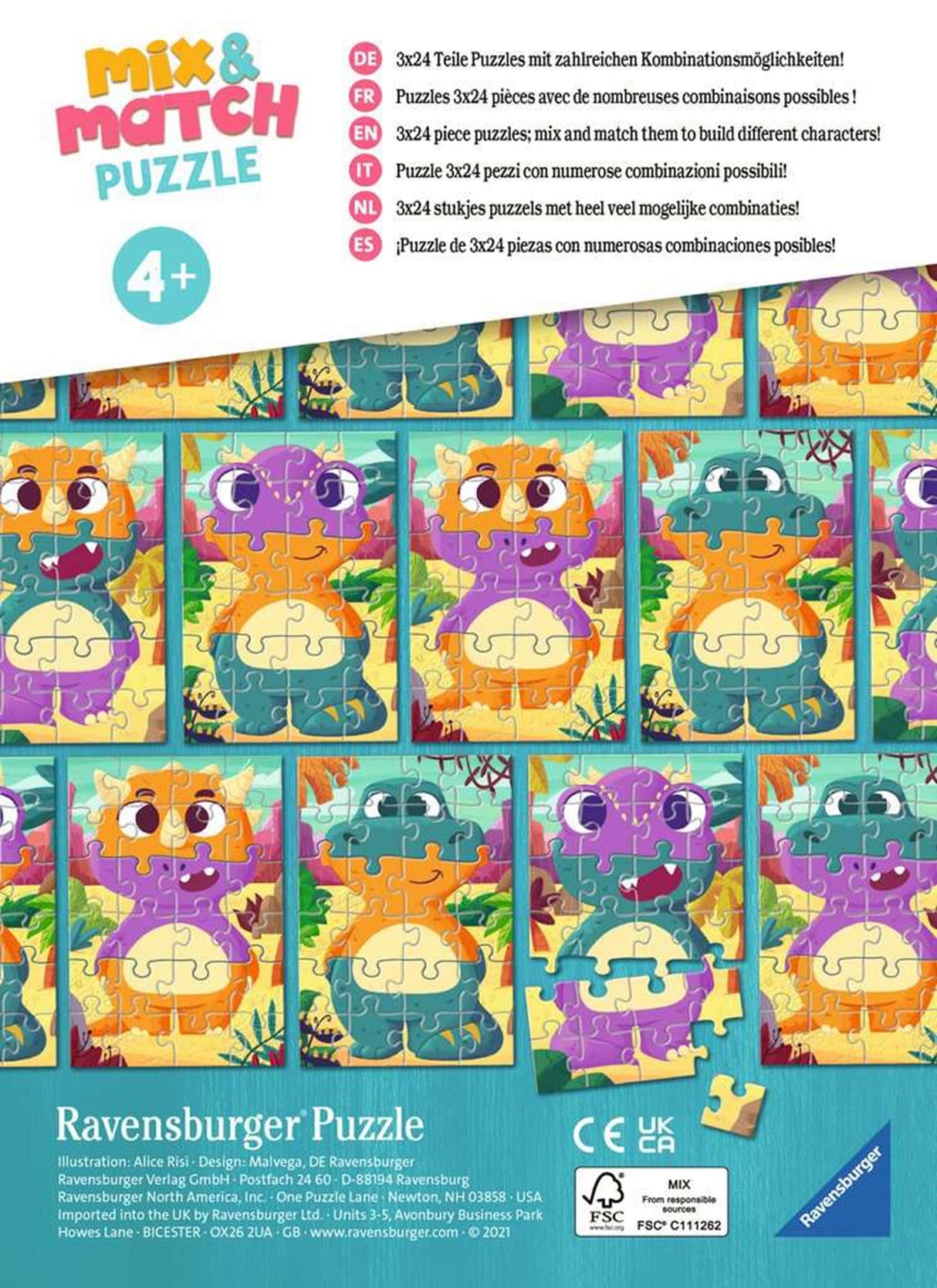 Ravensburger mix match puslespil dinos 24s