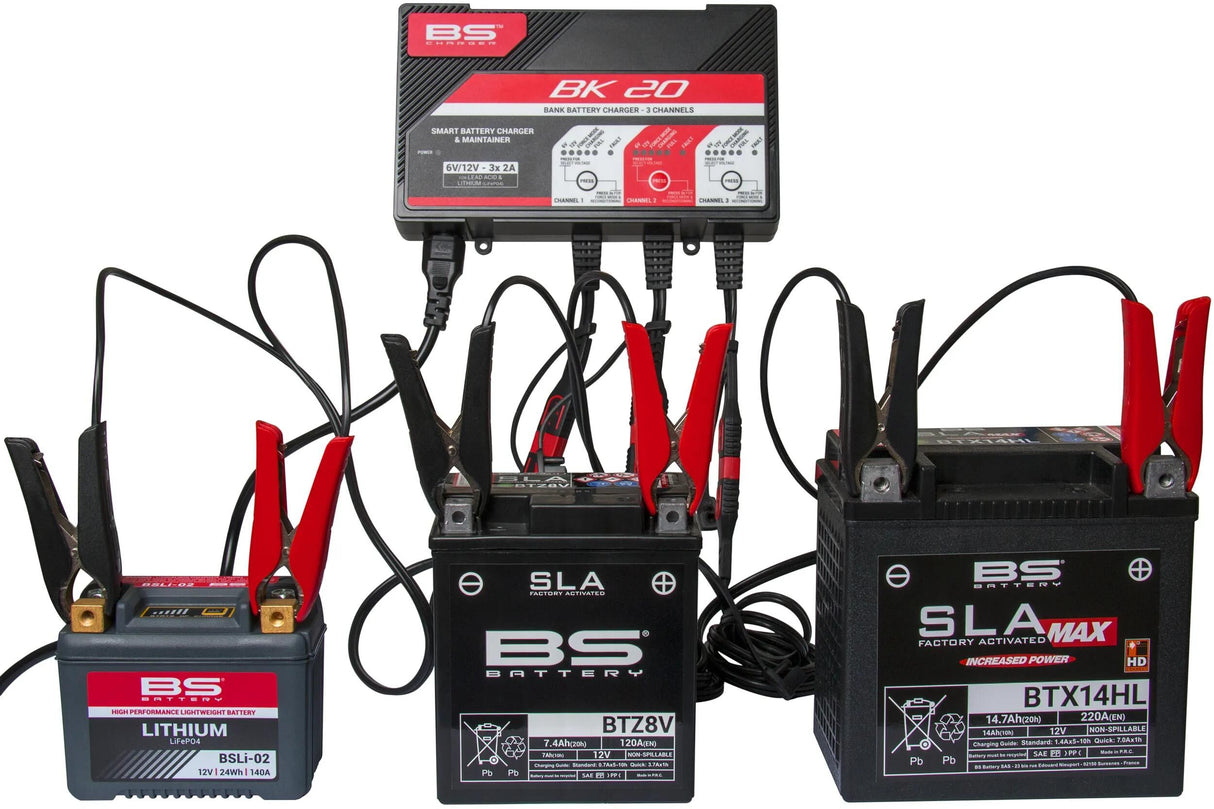 BS batteri batterioplader bk20 flere opladere. bk20 bs oplader 3x2.0a