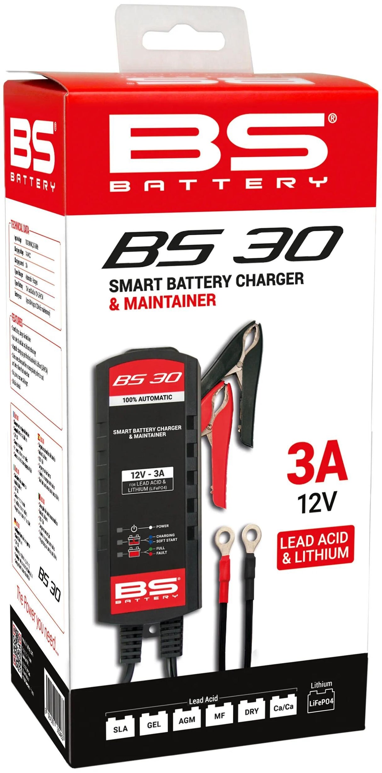 BS-batteri batterioplader bs30 oplader bs30,bs-opladning +lithium 3.0a