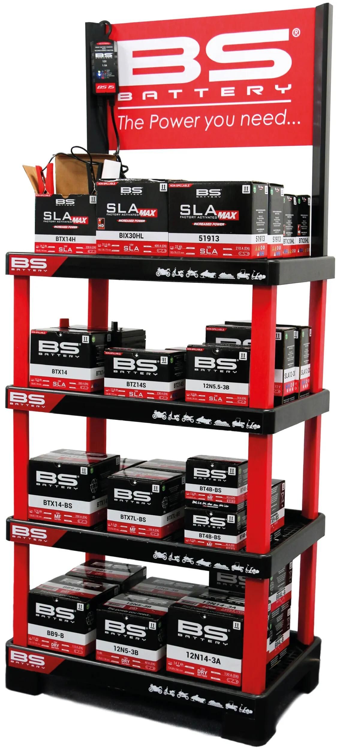 BS batteri salgsdisplay salgshylde