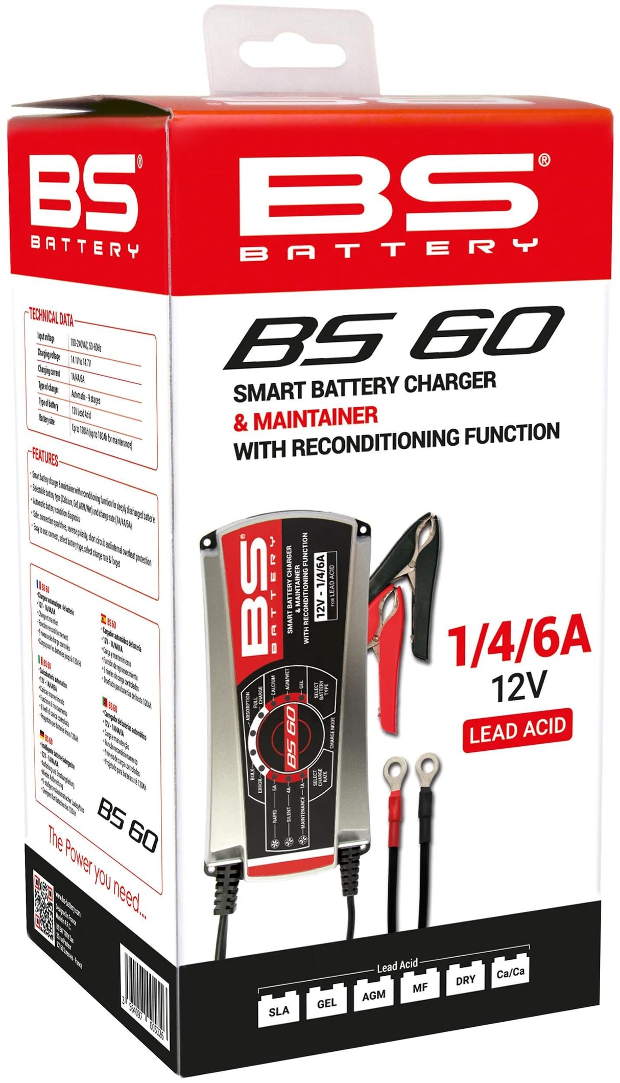 BS-batteri batterioplader bs60 oplader bs60,bs-opladning 1a 4a 6a
