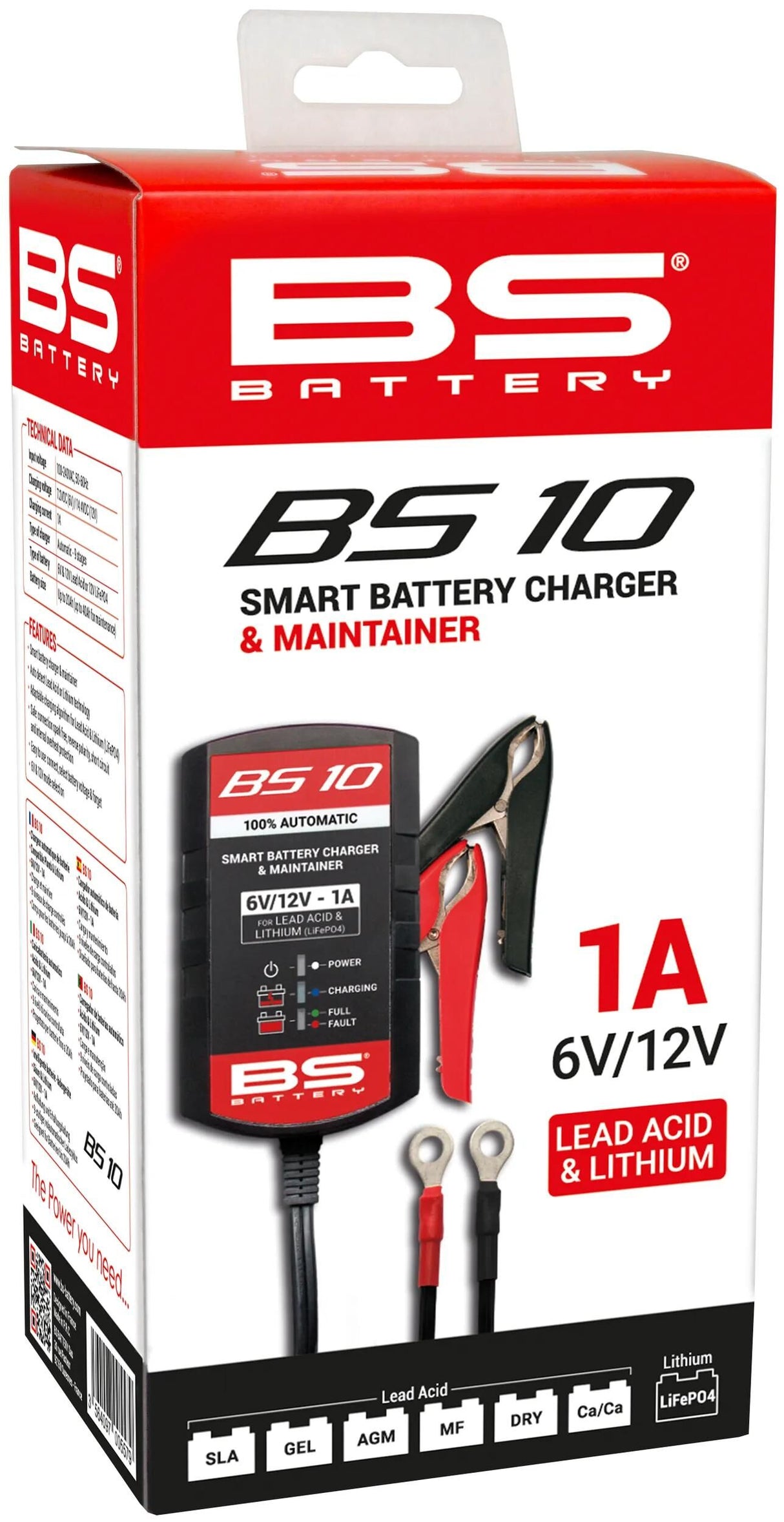 BS-batteri batterioplader bs10 oplader bs10,bs-opladning +lithium 1a