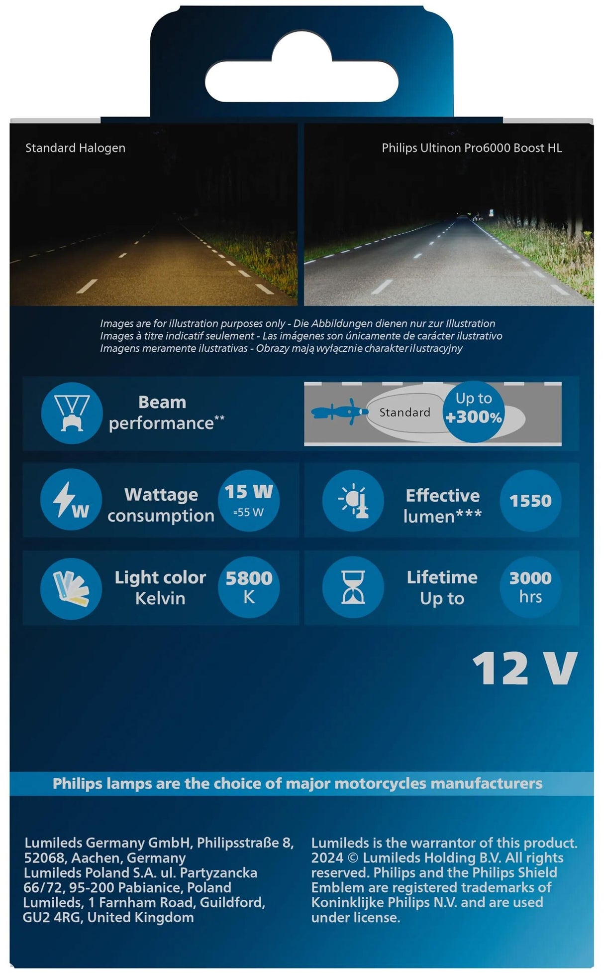 Philips LED Scheinwerferlampe Ultinon Pro6000 Boost H7 Untinon Pro 6000 LED Booster
