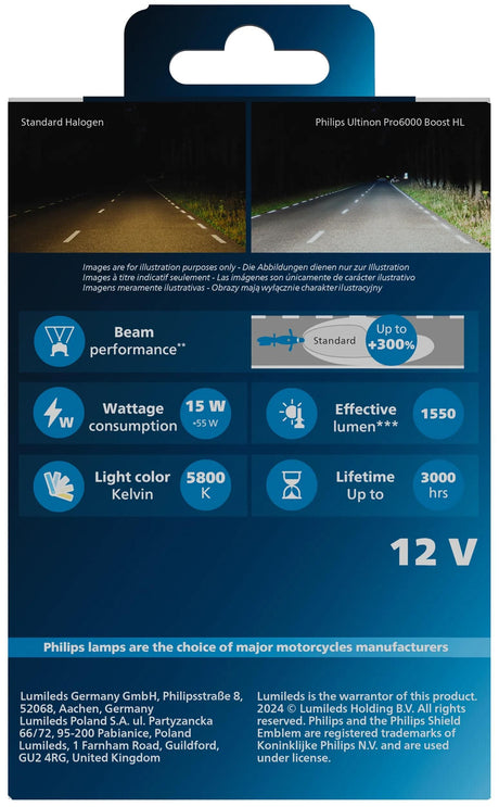 Philips LED-forlygte Ultinon Pro6000 booster. h7 untinon pro 6000 led booster