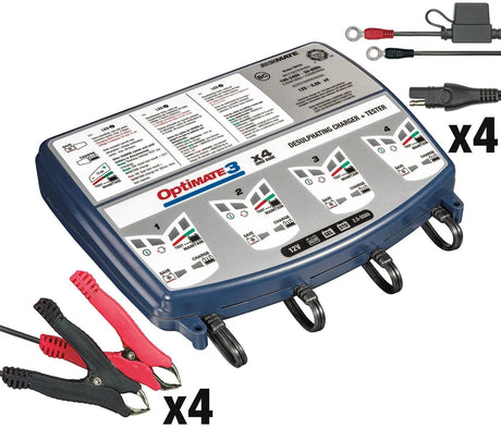Tecmate batterioplader optimate3 optimate 3 oplader 4er bank