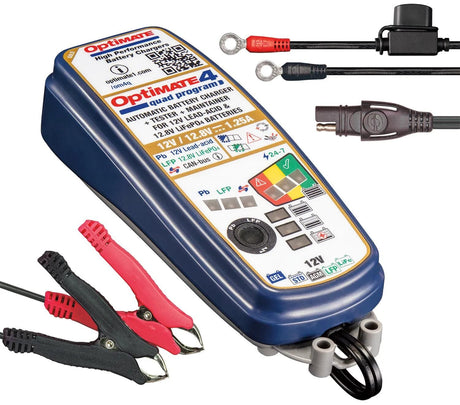 Tecmate batterioplader optimate 4 quad program. optimate 4 oplader quad program