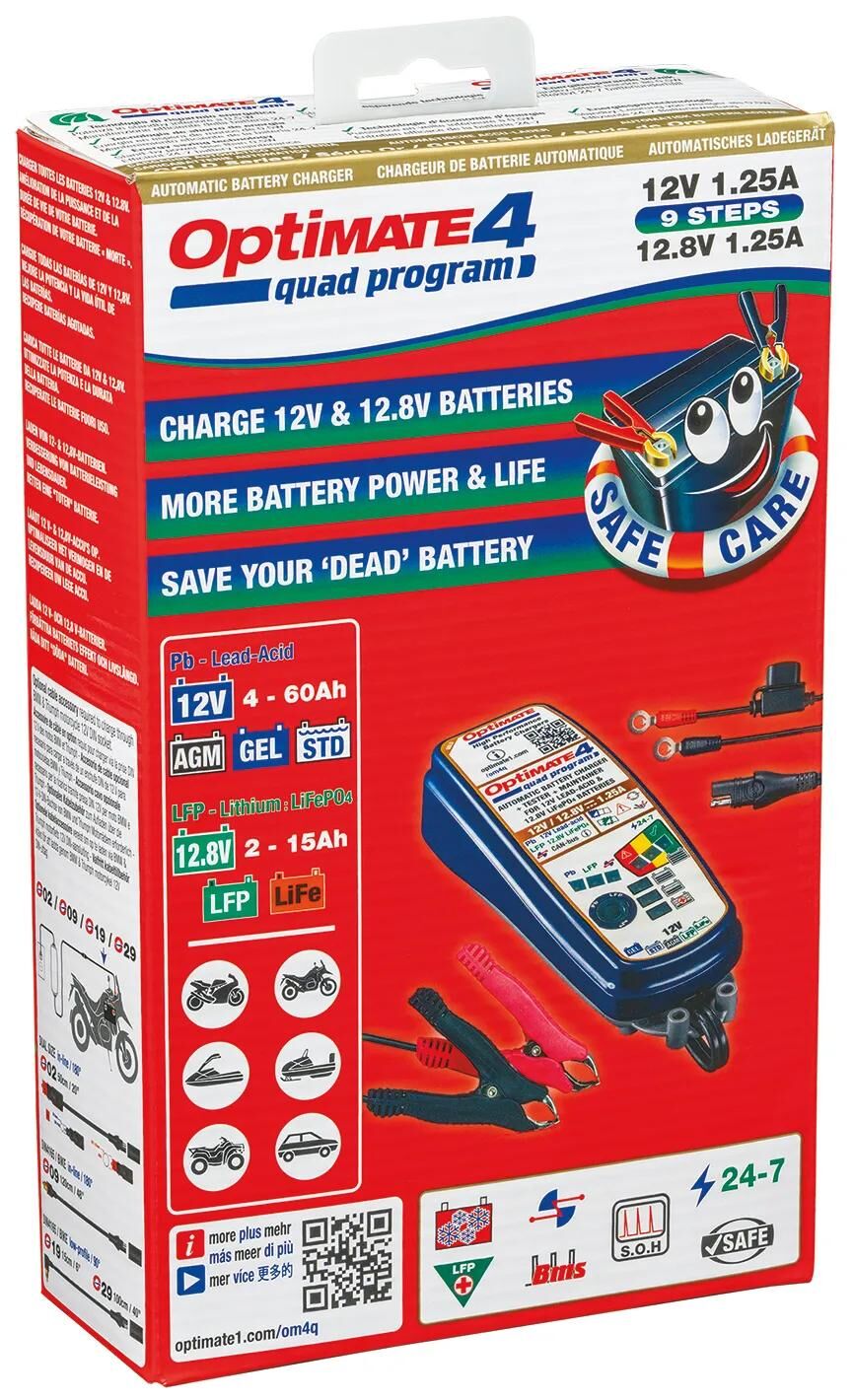 Tecmate batterioplader optimate4 quad program optimate 4 oplader quad program