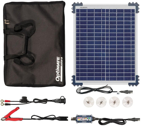 Tecmate batterioplader optimate solar duo 20w rejsesæt optimate oplader solar duo 20w