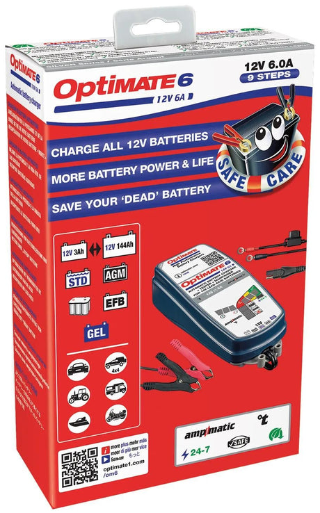 Tecmate batterioplader optimate 6 ampmatic 6a fra optimate 6 oplader ampmatic 6a