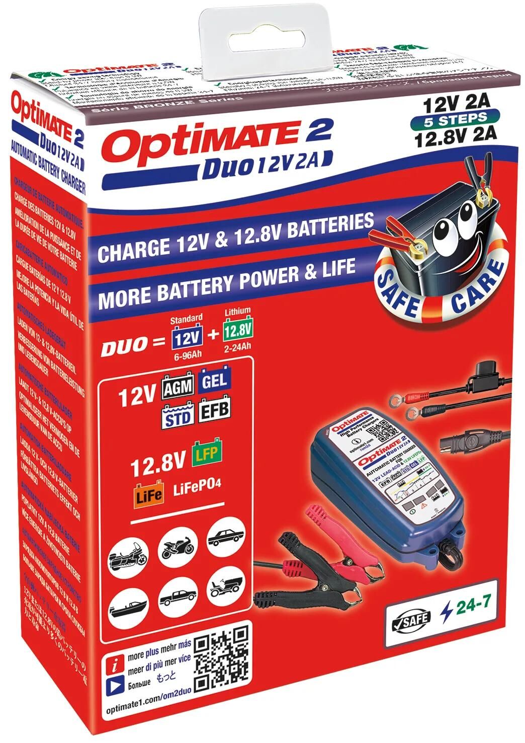 Tecmate batterioplader optimate 2 duo optimate 2 oplader duo