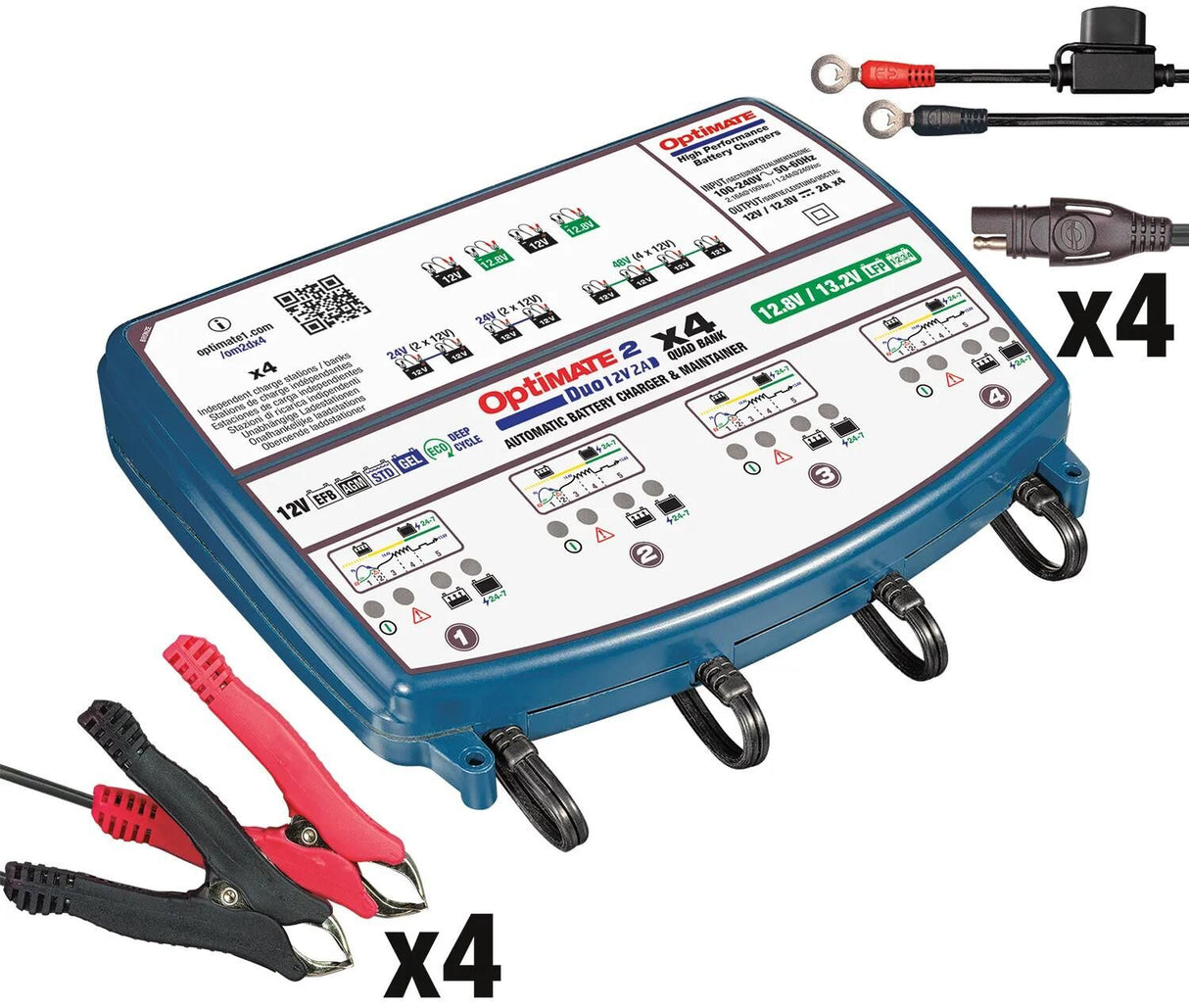 Tecmate batterioplader optimate 2 duo optimate 2 oplader duo 4-personers bænk