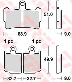 TRW bremseklodser mcb 828 bremseklodser sinter mcb 828 sv