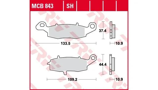 TRW bremseklodser mcb 843 bremseklodser sinter mcb 843 sh