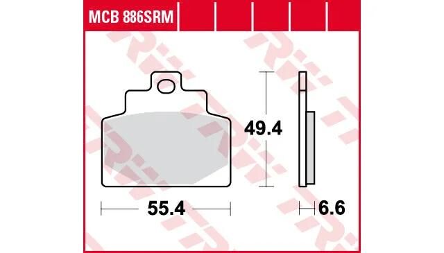 TRW bremseklodser mcb 886 bremseklodser sinter mcb 886 srm