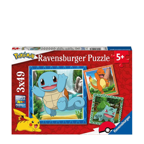 Ravensburger puslespil Pokémon - puslespil - tre puslespil - 49 brikker - børnepuslespil