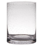 Hakbijl glas cylinder vase lanterne bueskytte sodavand bobler glas ø15xh20cm