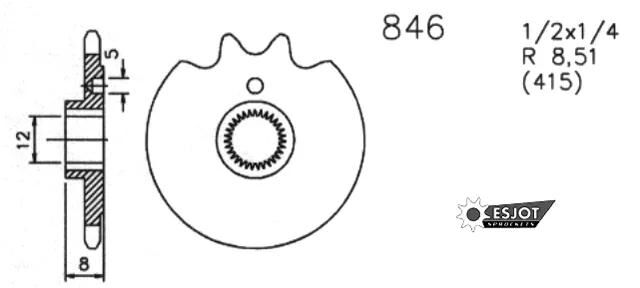 Esjot drivpinion 0846 tandhjul 415 15z standard