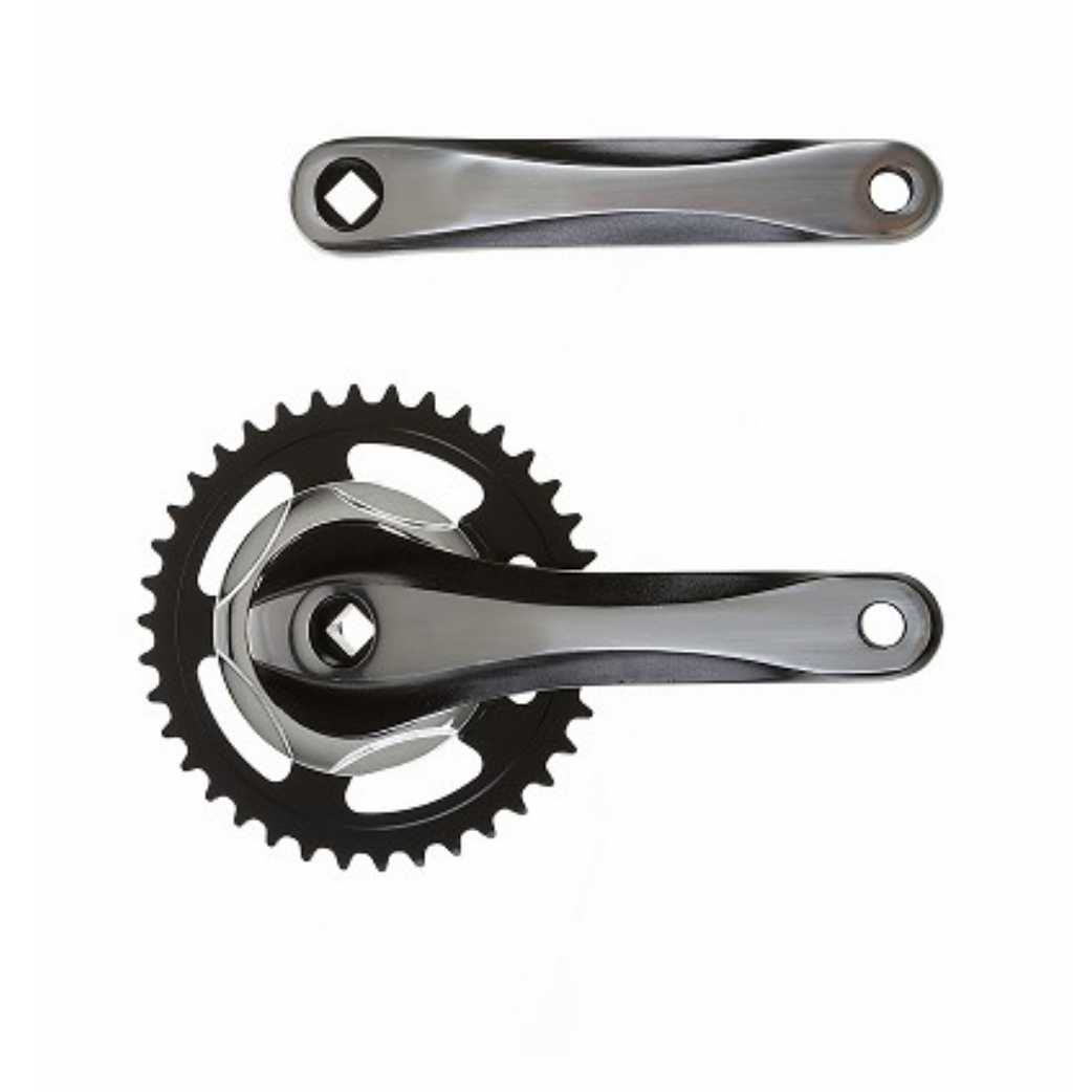 Falkx 2 Tone Crankset 38T Black-Silver