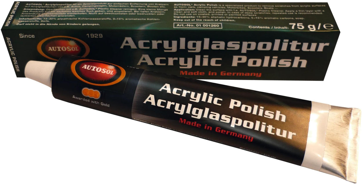 Autosol polermiddel akryl glas poler bil 75 ml