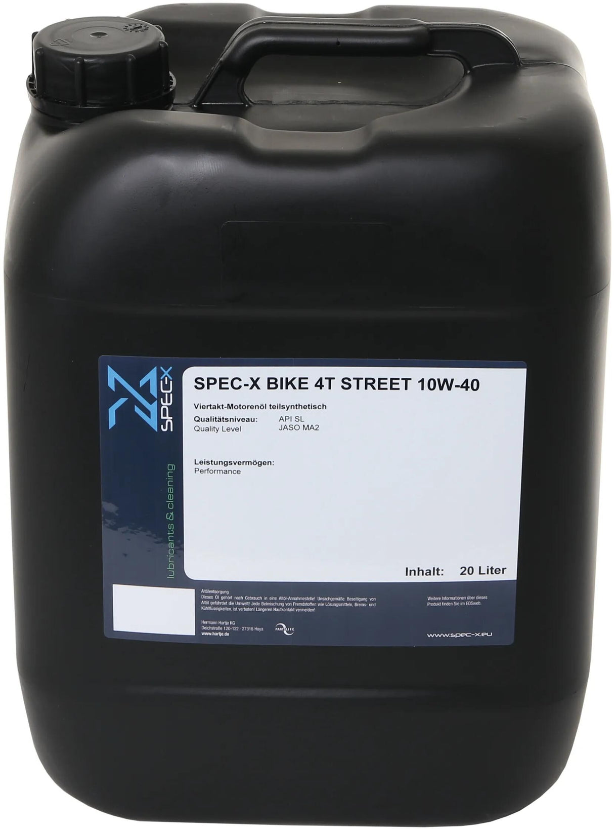 Spec-x motoroliecykel 4t gademotorolie 4t 10w-40 stre 20l cykel