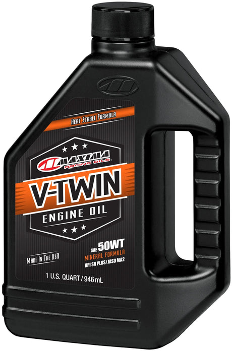 Maxima Racing Oils Motor Oil V-Twin Mineral Motor Oil Maxima V-Twin Mineral SAE 50W 946ml