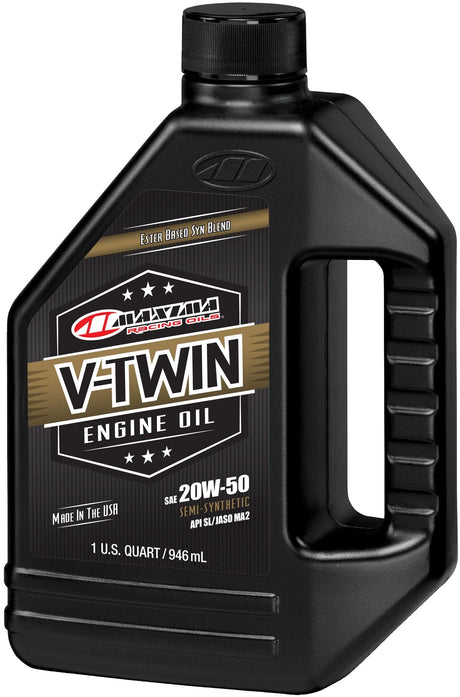 Maxima racing olier motorolie v-twin syntetisk blanding motorolie maxima v-twin fuld synth. 20w-50 946ml