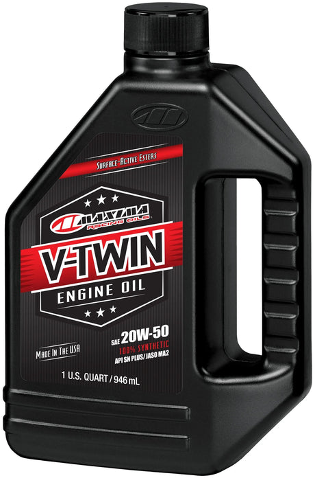 Maxima racing olier motorolie v-twin fuldsyntetisk motorolie maxima v-twin fuldsynt. 20w-50 946ml