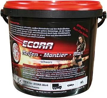 Ecora dækmonteringsvoks dækmonteringsvoks sort 5 kg spand