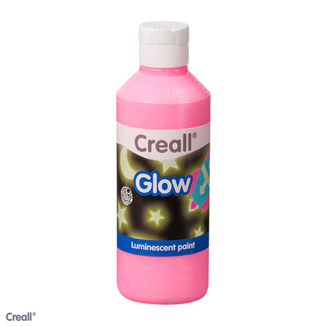 Creall glød i mørket maling pink 250ml