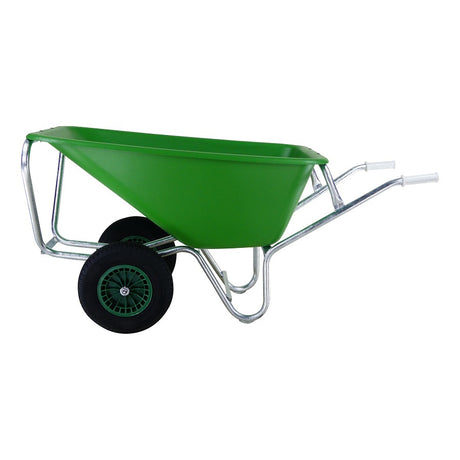 Fort produkter trillebør f s 165l grøn hdpe container galvaniseret bund 2 hjul
