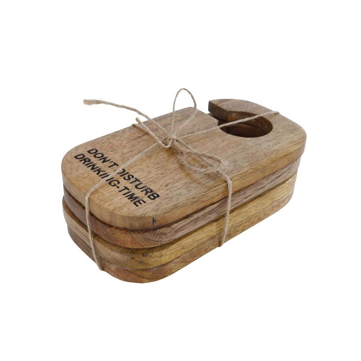 Cosydecor coaster sæt drikketid naturlig 4-delt mango 16x8,5x0,8cm