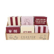Onderzetter wine aardewerk 10x10cm 6 assorti